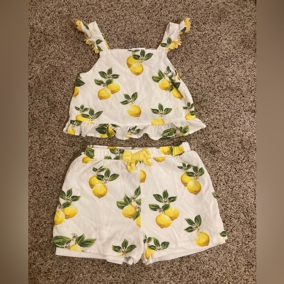 2/$10 Rare Editions Lemon Patterned Toddler Set - Picture 1 of 3